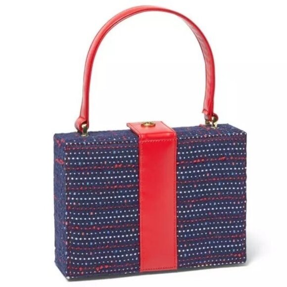 Janie and Jack Blooming Fields Tweed Red Blue Girls Handbag Purse NWT - Picture 1 of 2